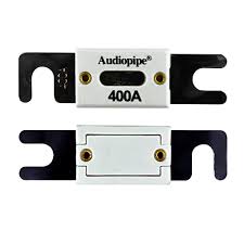 Fusible Anl 400 Amp Ceramica Par Audiopipe / Compatible 12v/ 24v Alto Rendimiento / Resistencia al Calor