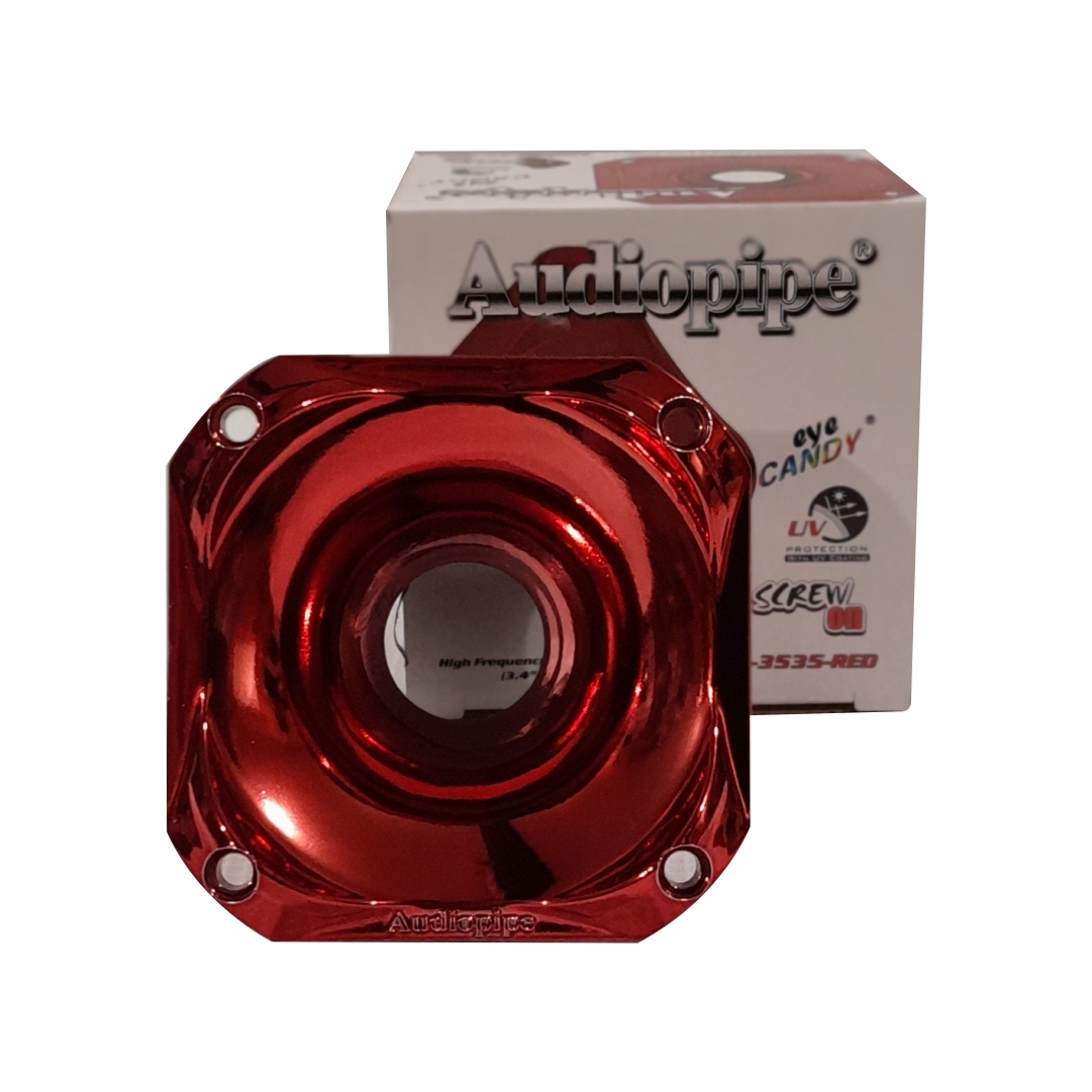 Difusor 1 Pulgadas Rojo 3.5 PulgadasX3.5 Pulgadas Audiopipe Rosca Metalica