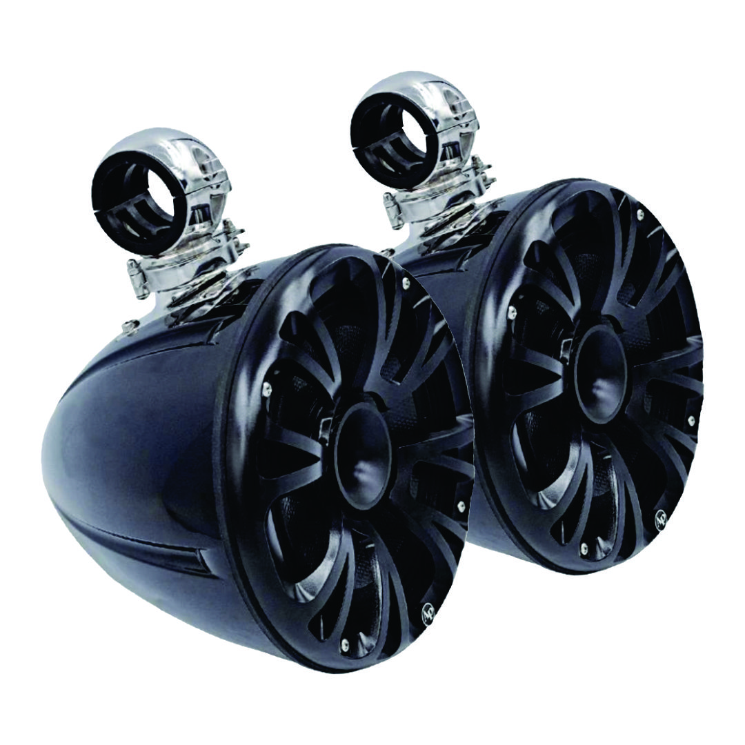 Torre 8 Pulgadas 300w 4 Ohm Par Negra Audiopipe 150w RMS/ Cono Fiber Carbon Rgb Integrado