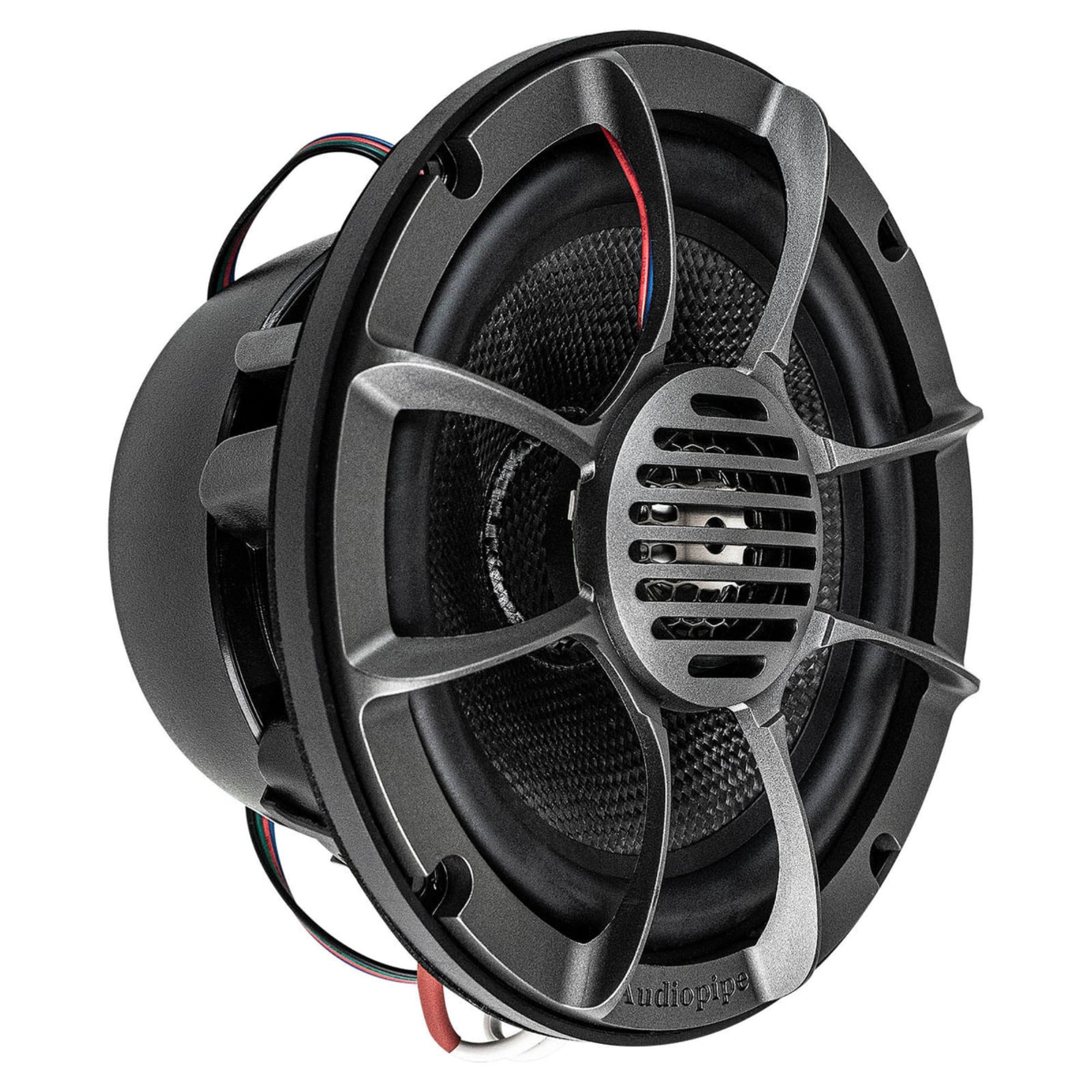 Medio 6.5 Pulgadas Marino 250w 4 Ohm Audiopipe 125 RMS / Luz LED Rgb Fibra de Carbono
