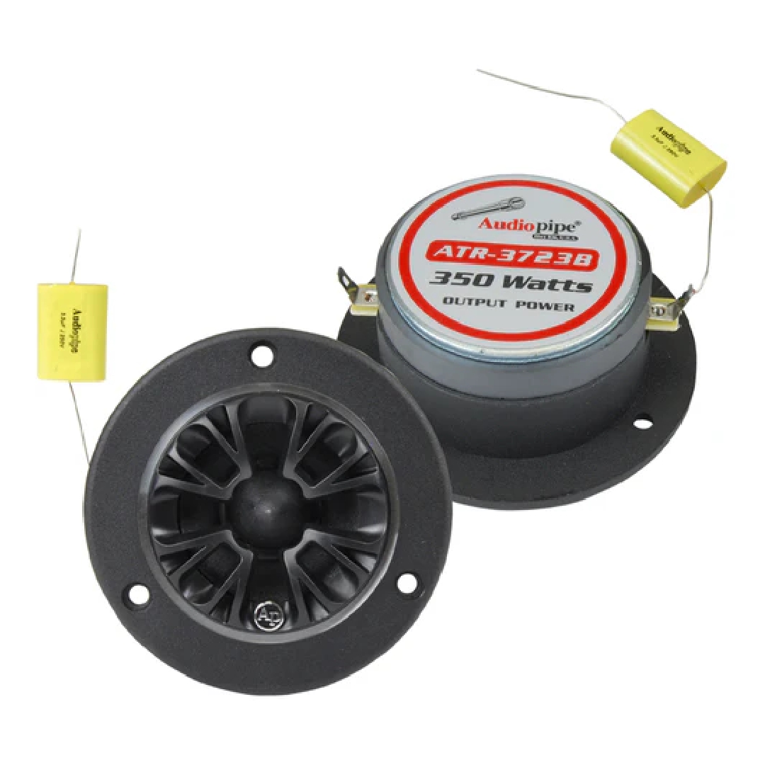 Tweeter 1 Pulgadas 350w 4-8 Ohm Titanium Negro Par Audiopipe / 1 Pulgadas VC / 99dB / 2K-25KHz 175w RMS / Trompeta Aluminio