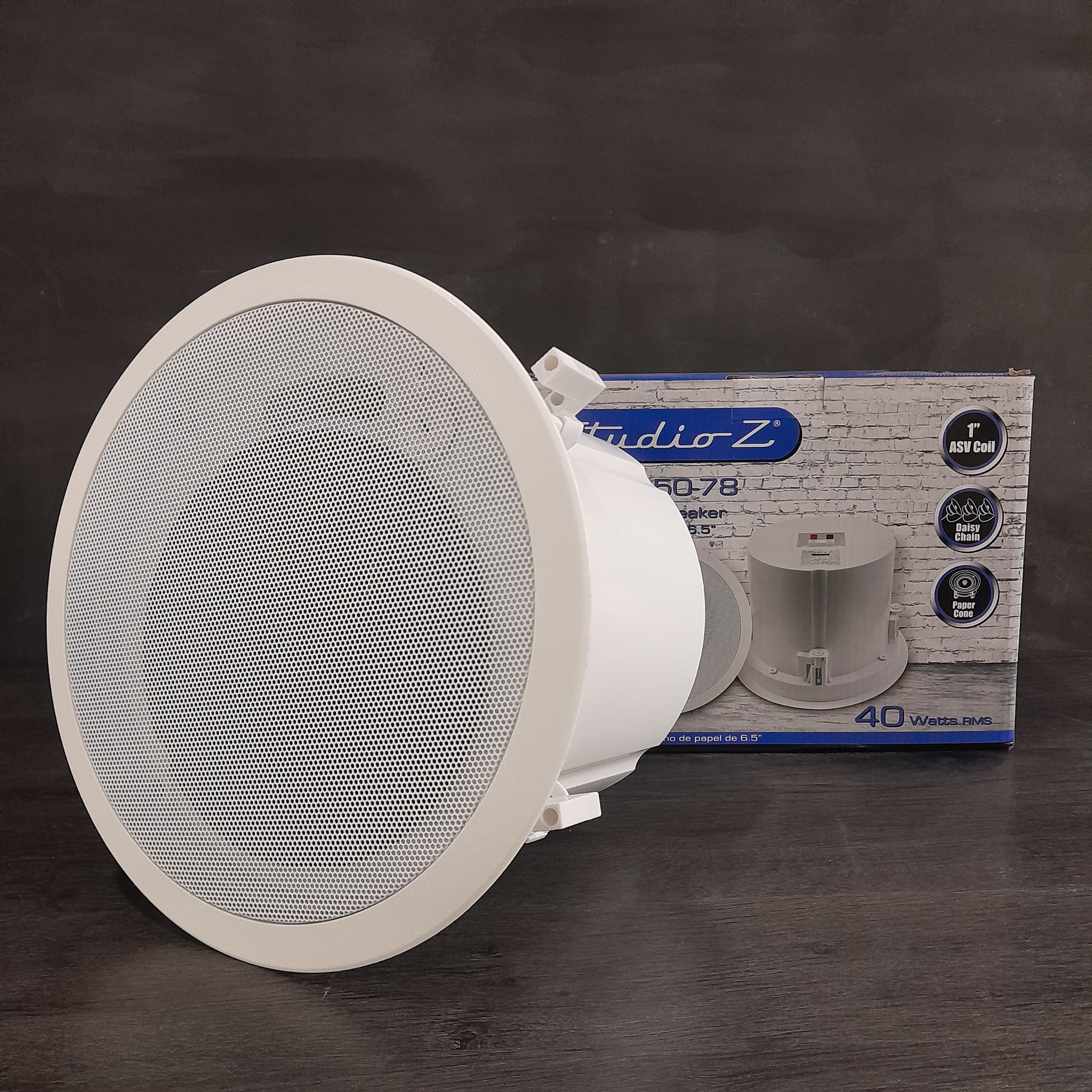 Corneta de Techo 6.5 Pulgadas 70w 8 Ohm Studio Z ASV 1 Pulgadas, Profundidad 180mm Diametro Exterior 260mm