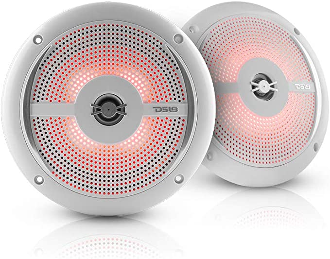 Corneta Marina 6.5 Pulgadas 2 Vias 100W Blanca Par DS18 / 1 Pulgadas VC / 90dB / 90Hz-20KHz 25w RMS / LED RGB / Resistente al Agua