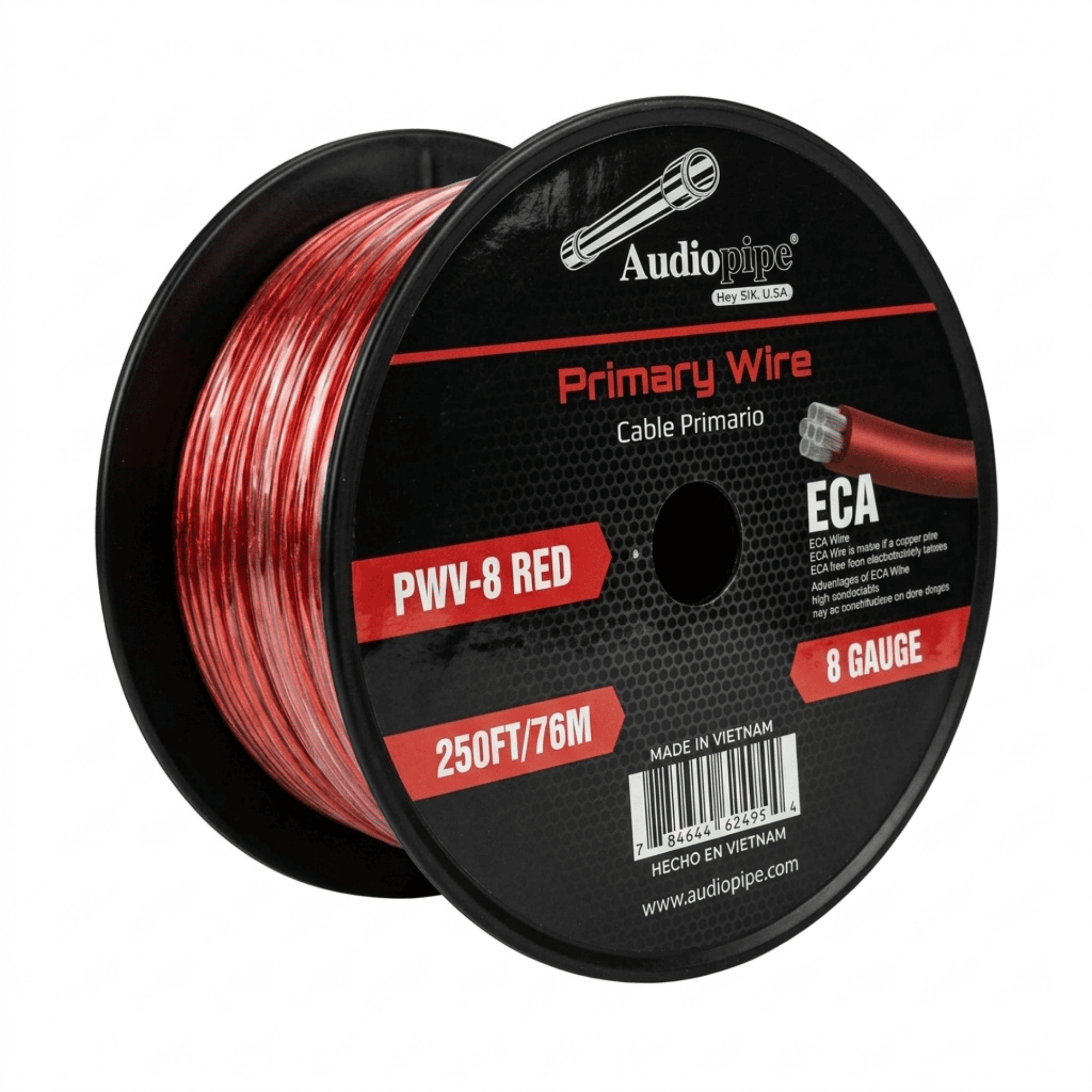 Cable Poder # 8 Rojo 76.2 Mts Audiopipe
