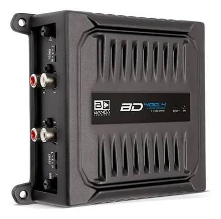 Amplificador 4 Canales 400w RMS 4 Ohm Nano Banda / 85dB / 5-22KHz
